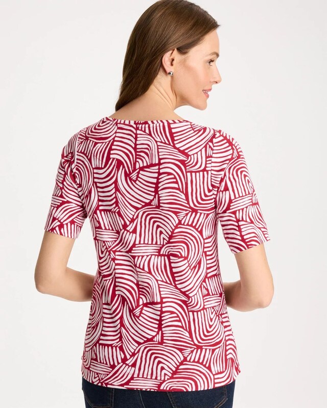 Geo Pima Elbow Sleeve Tee - image 3